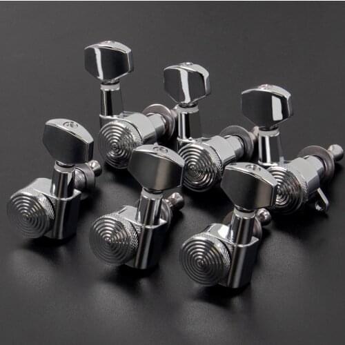 Kmise Guitar Locking Tuners 3L3R Chrome Electric Acoustic Guitar Tuning Pegs Machine Heads Guitar Parts & Accessories
