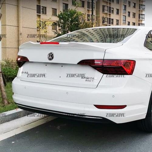 Use For VW Jetta mk7 2019--2021 Spoiler ABS Plastic Carbon Fiber Look Rear Trunk Wing Car Body Kit Accessories