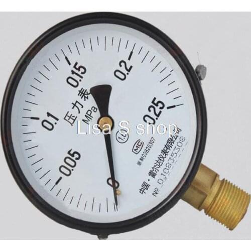 Water Oil Hydraulic Air Pressure Gauge Universal GaugeM20*1.5 150mmDia 0-0.25Mpa