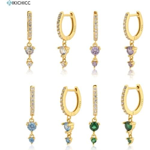 KIKICHICC 200 New 925 Sterling Silver Gold Clear Zircon Pave Drop Earring Jewelry 2020 Piercing Clips Pendiente Luxury Jewels