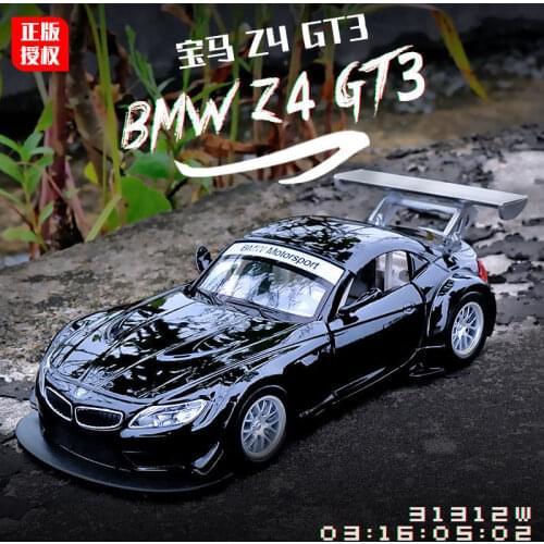 1:32 Scale Diecast Alloy Metal Collection Car Model For TheBMW Z4 GT3 Powerful Pull Back Toys