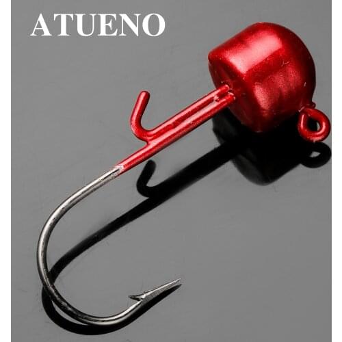 BOTE 6pcs Ned Rig Jig Head Hpoks 1.6g 2g /2.8g 4.8g 5.5g Finesse Mushroom Jig Heads for Soft Plastic Bait Weedless Lead Head