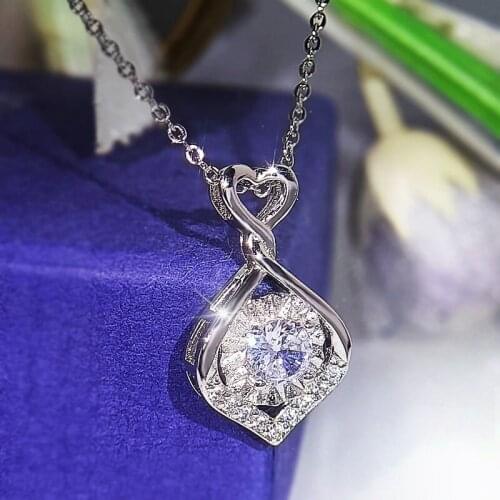 2021New Korea Luxury Fashion Drop Shape Necklace for Women Engagement Wedding Anniversary Gift for Female Mothers Day Gift