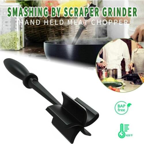 Kitchen Tool Handheld Meat Hamburger Chopper Manual Beef Masher Stirring Grinder Home Kitchen Non-Stick Meat Chopper Utensil