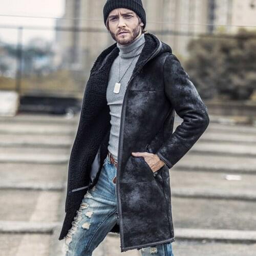 Genuine Sheepskin Leather Jacket Winter Sheep Shearling Men Original Windbreaker Natural Fur Coat wp17a452 KJ1413