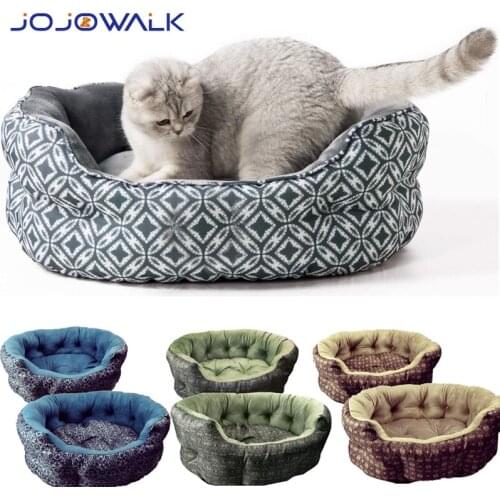 Small Cat and Dog Bed Round Pet Beds Indoor Cats Dogs Super Soft Comfortable Calming Beds Washable Kennel Deep Sleep Mats Sofa