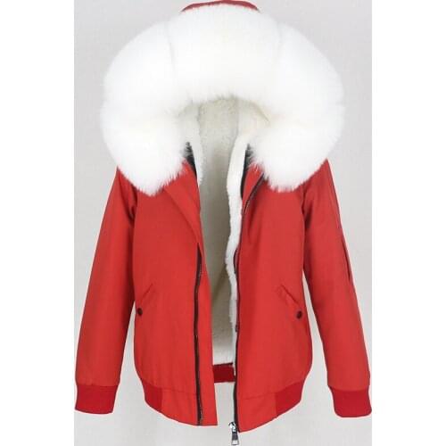 MENINA BONITA 2021 Women Waterproof Bomber Parka Real Fur Coat Winter Jacket Women Natural Fox Fur Collar Hood Warm Outerwear