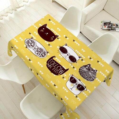Fashion cartoon cotton and linen table cloth rectangular thick original rectangle table cloth home banquet hotel table cloth