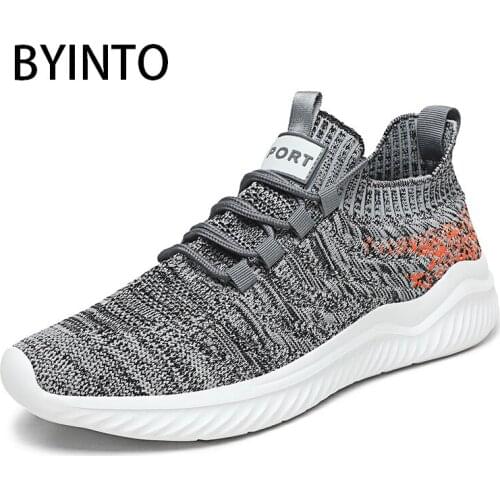Youth Fashion Men Sport Tennis Shoes Light Breathable Flexibility Mesh Sock Sneakers Walking Shock Male Trainers Tenis Masculino
