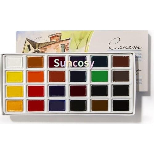 White Nights Watercolour Night Artists Watercolour set 36 whole pans, plastic box,Professional Watercolor paint Art supplies