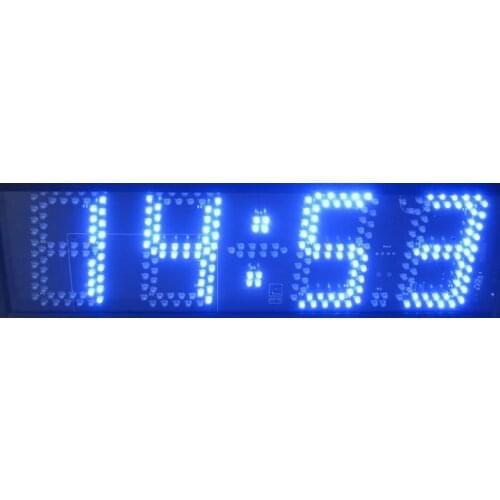 5inch 4digits blue color time and temperature wall clock(HOT4-5B)Outdoor double side