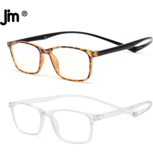 2pcs/set 2021 JM Magnet Leg Blue Light Reading Glasses for Men Women Vintage Square Diopter Magnifier Presbyopic Eyeglasses