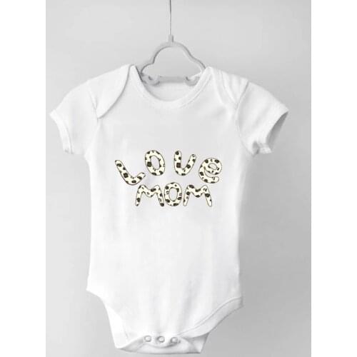 Love Mom Sleepwear for Newborns Babies Rompers Casual Short Sleeve Letter Print Boys Girls Onesie Outfits Gift Autumn Clothes