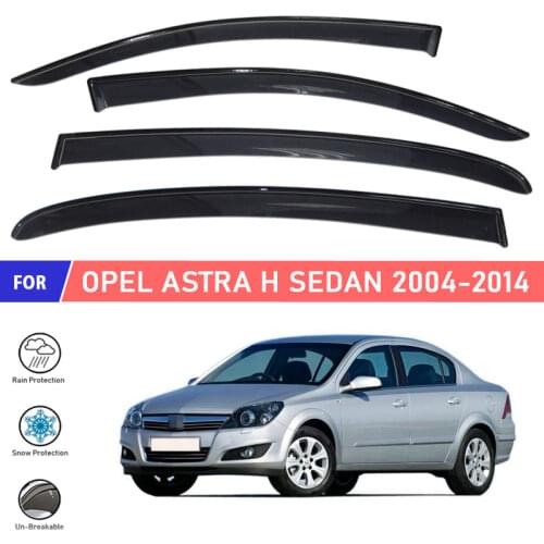 Window deflectors for Opel Astra H Sedan 2004-2014 car window deflector wind guard vent sun rain visor cover car styling