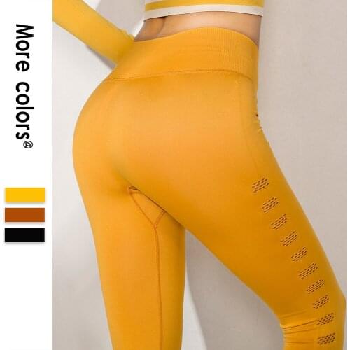 Hollow Out Sport Leggings Women Hip High Waist Tummy Control Fitness Gym Leggings Stretch Compression Squat Yoga Pants