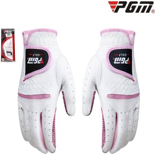PGM Womens Golf Gloves Outdoor Sports Sheepskin Magic Gloves Breathable Non-slip Wearable Soft Comfort High Quality Sunscreen