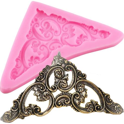 3D Craft Baroque Scroll Relief Silicone Mold Cake Border Fondant Molds Candy Chocolate Gumpaste Mold DIY Cake Decorating Tools