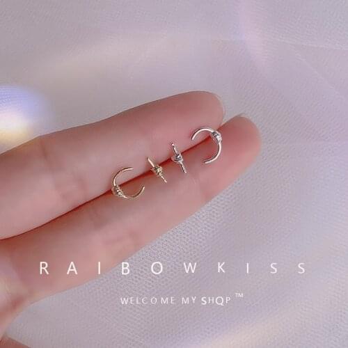 Asymmetry Simple Line Stud Earrings For Women Fashion Korean ​Version Creative Ear Bone Nails New Trendy Small Jewelry Wholesale