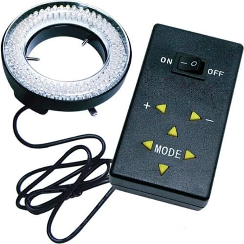 40-250mm Working Distance 144 LED Microscope Camera Fluorescent Ring Light (4zone control 61mm MaxDia)