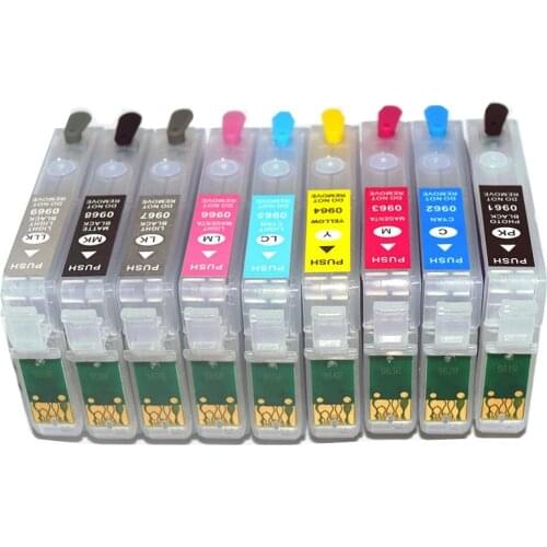 T0961-T0969 Refill ink cartridge For Epson Stylus photo R2880 Printer ink cartridge with auto reset chip