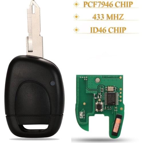 Kutery 1 Buttons Smart Remote Car Key Fob 433Mhz ID46 Pcf7946 Chip For Renault Master Kangoo Clio Twingo
