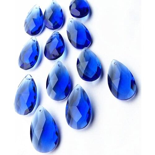 Top Quality 10pcs 38mm Blue (Free Rings) Crystal Chandelier Pendant/ Crystal Curtain Pendants/ Crystal Chandelier Parts