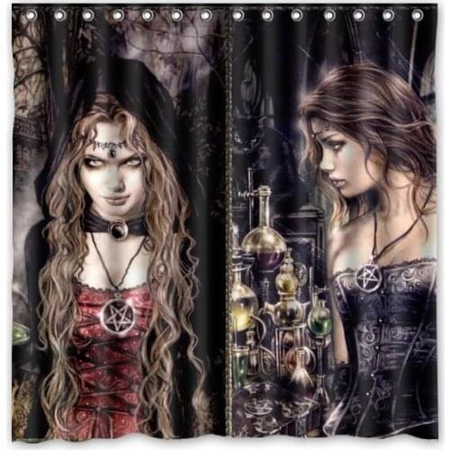 Hot Victoria Frances Vampire Design Shower Curtain Bathroom Waterproof Polyester Fabric 180*180cm+12 Hooks Custom Bath Curtain