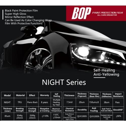 BOP NIGHT Panit Protectio Film black color change wraps tpu based PPF brand