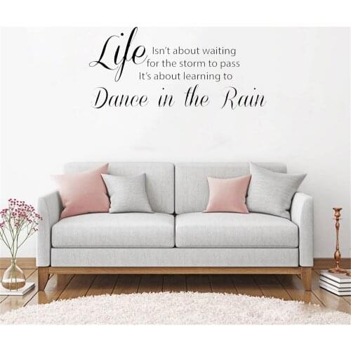 Life Isnt About Waiting For The Storm To Pass Quote Wall Decals For Home Decor For Living Room Bedroom Art Decal Vinyl ph648
