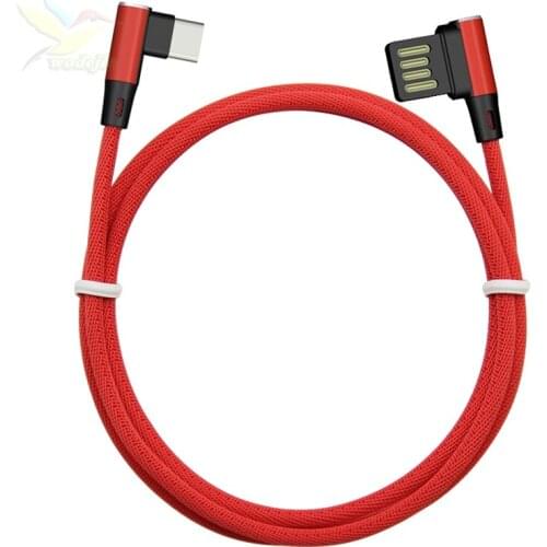 1m Cable 90 Degree L-shaped cloth Braided Fabric Cloth USB Data Cable Type-c Android Cable for iPhone Xiaomi Samsung 500pcs/lot