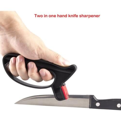 Practical Professional Knife нож Sharpener 2 In 1 Handheld Knife Scissor Sharpening Tool Grindstone Knife Stone cocina Tool