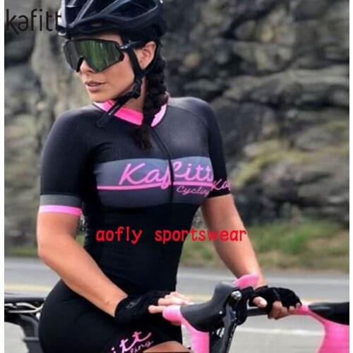 2021 Womens Triathlon Short Sleeve Cycling Jersey Sets Skinsuit Ropa Ciclismo Bicycle Jumpsuit Kits Bike Clothes Maillot Mujer
