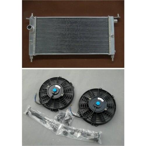 New performance New Alloy Aluminum Radiator+2*Fan For Vauxhall Corsa Uprated GSI Turbo C20LET 42MM