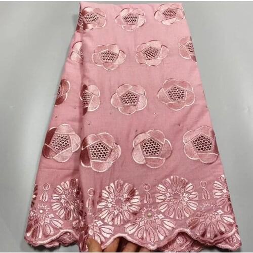 5Yards Swiss Lace Fabric African 100%Cotton Lace Nigerian Embroidery Fabrics Swiss Voile Lace In Switzerland Dubai Fabric