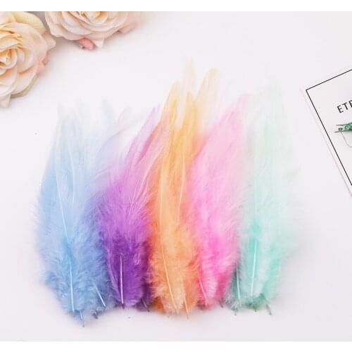 50pcs 4-6 " natural color and dyed Rooster feathers For Crafts DIY Jewelry Plume Decoration feathe