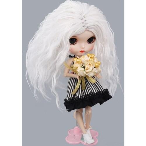 Aidolla Blyth Dolls Wig Long Curly Hairs White High Temperature Fiber Doll Accessories For DIY BJD Doll Toys Gift