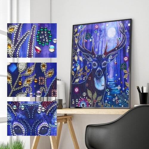 5D Diamond Painting Animal Special Shape Diamond Embroidery Forest Deer Rhinestone Paint By Diamonds Handicraft Gift 30x40cm