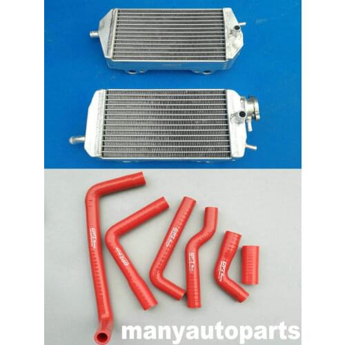Aluminum radiator with red hose FOR Gas Gas MX/SM/EC 125/200/250/300 2007-2013 08 09 10 11 2012