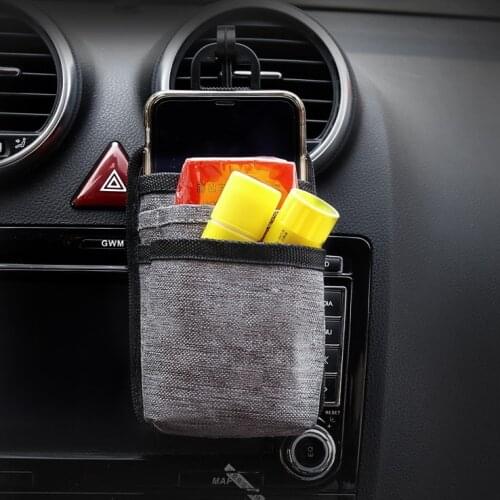 Car Storage Bag Air Vent Pocket Organizer Storage Container Bags Box Car Mobile Phone Holder Car Stowing Tidying Auto Interior