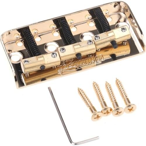 Wilkinson WTBS Short Tele Bridge Brass Compensated 3-Saddles for Humbucker Telecaster Style or Vintage Electric Guitar, Gold