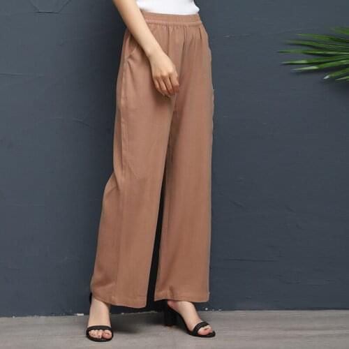 Moarcho Cotton And Linen Retro Wide Leg Pants Summer Fashion High Waist Casual Office Women Long Pants Pockets 2021 New Arrival