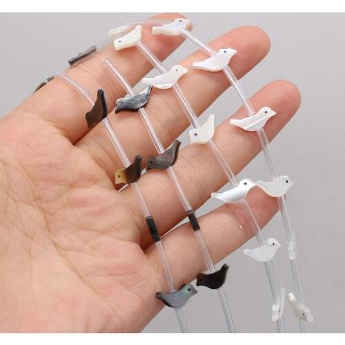 20pcs/1Strip Natural Shell Sea Bird Shape Spacer Beads for Women Jewelry Making Charm DIY Necklace Bracelet Accessory 5x15mm