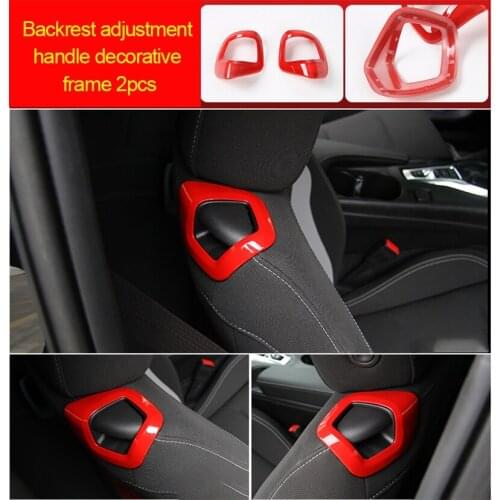 For Chevrolet Camaro Bumblebee 2017-2020 chrome red color Backrest adjustment handle decorative frame 2pcs