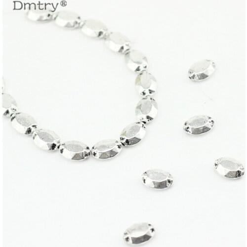 Dmtry 30pcs/lot Wholesale Small Irregular Flat Beads Necklace Bracelet Antique Silver-plated Findings Charms Handmade DIY LC0207