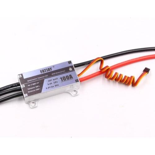 FATJAY 100A IPX8 ESC thruster controller 25.2V 2-6s 5.5V/3A BEC dual-way ESC Full metal case for underwater thruster