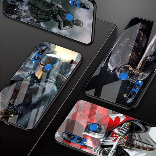 Knight Templar Tempered Glass Phone Case For Huawei honor 8X 9 10i 20i 20Lite 20Pro 30 Pro Cover Shell