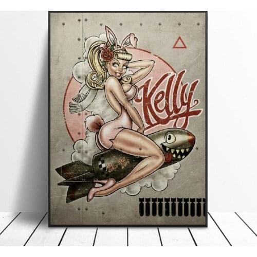 Goldenrivet Pin Ups Canvas Painting Art Print Poster Picture Wall Modern Minimalist Bedroom Living Room Decoration