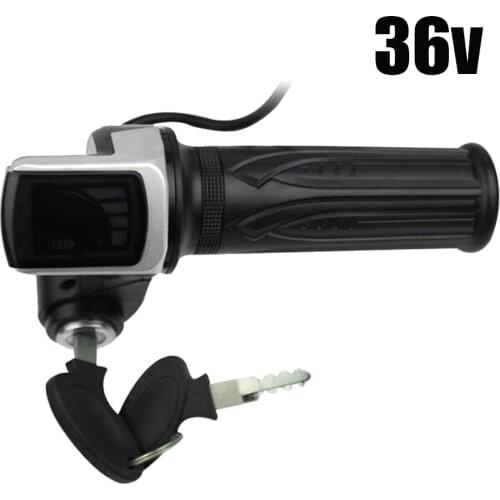 36V 48V 60V Electric Scooter Cycling Electric Bicycle Components Accessories Throttle Grip With Key Lock Power Indicator