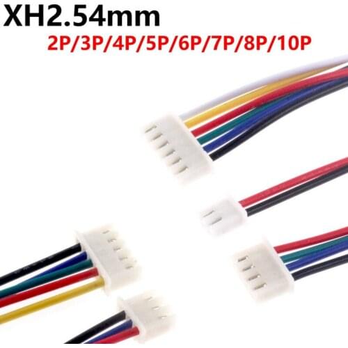 10pcs XH2.54 connector with wire length 10cm/20cm/30cm single end Wire harness 2P/3P/4P/5P-10P