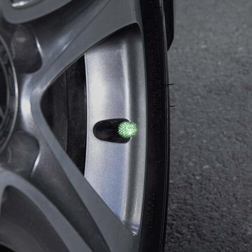 Fashion Crystal Car Tire Valve Caps Women Car Decoration Charms Shining Car Accessories Valve Caps 4Pcs/pack High Quality Tools